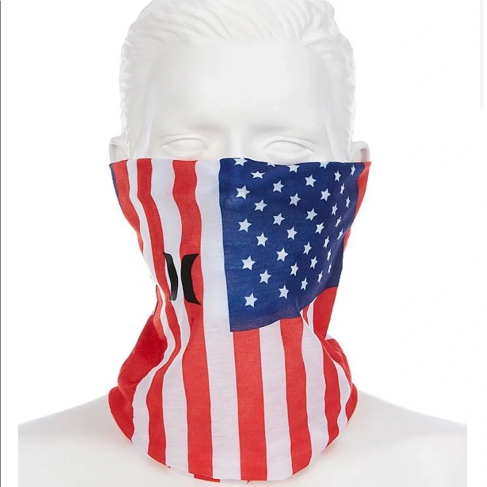 🆕 Hurley American Flag 🇺🇸 Face Gaiter ..unisex